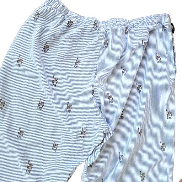 Ralph Lauren POLO Bear Seersucker Stripe Pajama Pant Men's Extra Large Blue - Picture 8 of 8